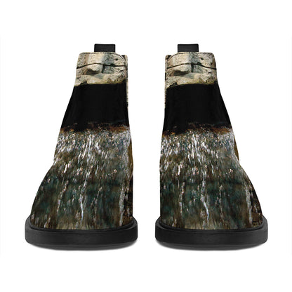 Mayan Stone Print Flat Ankle Boots