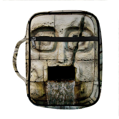 Mayan Stone Print Front Pocket Bible Bag