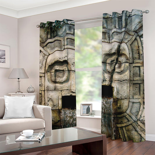 Mayan Stone Print Grommet Curtains