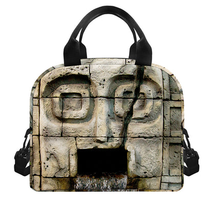 Mayan Stone Print Insulated Lunch Bag