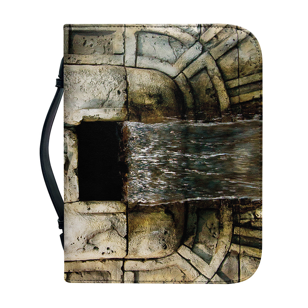 Mayan Stone Print Leather Bible Cover