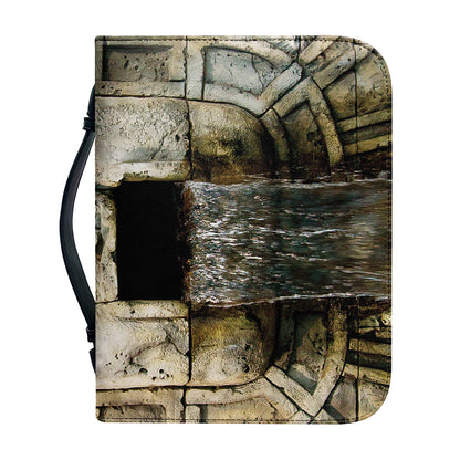 Mayan Stone Print Leather Bible Cover