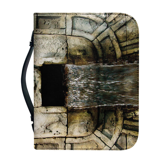 Mayan Stone Print Leather Bible Cover