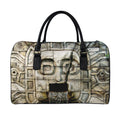 Mayan Stone Print Leather Duffel Bag