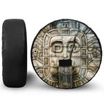 Mayan Stone Print Leather Spare Tire Cover