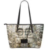 Mayan Stone Print Leather Tote Bag