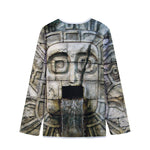 Mayan Stone Print Long Sleeve Short Coat