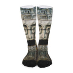 Mayan Stone Print Long Socks