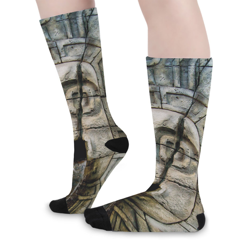 Mayan Stone Print Long Socks