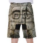 Mayan Stone Print Men's Beach Shorts