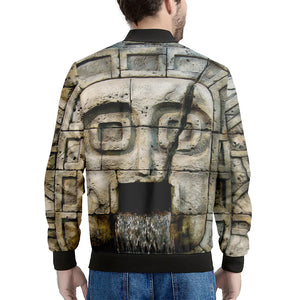 Mayan Stone Print Men's Bomber Jacket