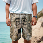 Mayan Stone Print Men's Cargo Shorts