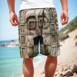 Mayan Stone Print Men's Cargo Shorts