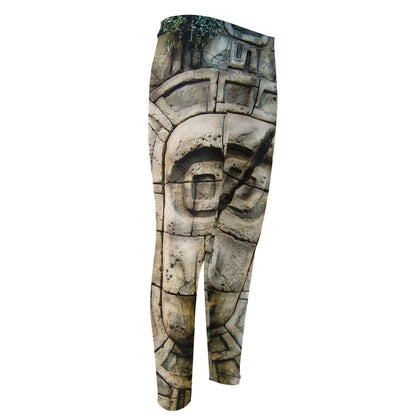 Mayan Stone Print Men's Compression Pants