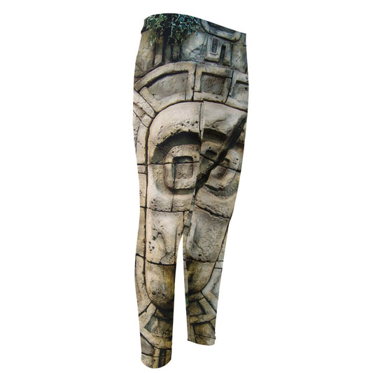 Mayan Stone Print Men's Compression Pants