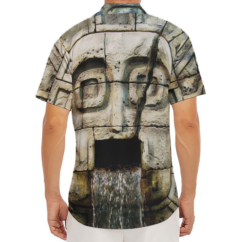 Mayan Stone Print Men's Deep V-Neck Shirt