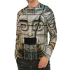 Mayan Stone Print Men's Long Sleeve Rash Guard