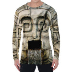 Mayan Stone Print Men's Long Sleeve T-Shirt