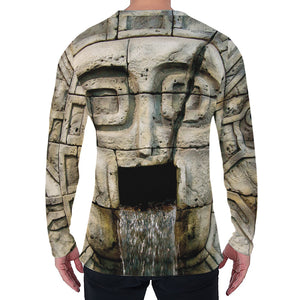 Mayan Stone Print Men's Long Sleeve T-Shirt