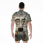 Mayan Stone Print Men's Rompers