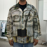 Mayan Stone Print Men's Shirt Jacket