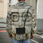 Mayan Stone Print Men's Shirt Jacket