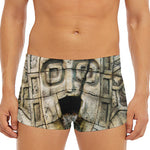 Mayan Stone Print Men's Short Boxer Briefs