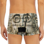 Mayan Stone Print Men's Short Boxer Briefs