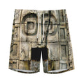 Mayan Stone Print Men's Athletic Shorts