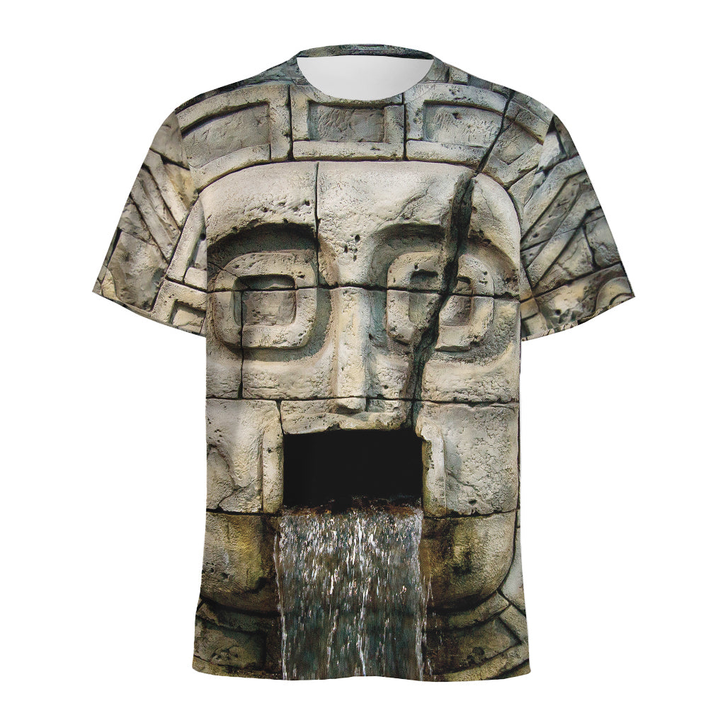 Mayan Stone Print Men's Sports T-Shirt