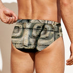 Mayan Stone Print Men's Swim Briefs