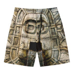 Mayan Stone Print Men's Swim Trunks