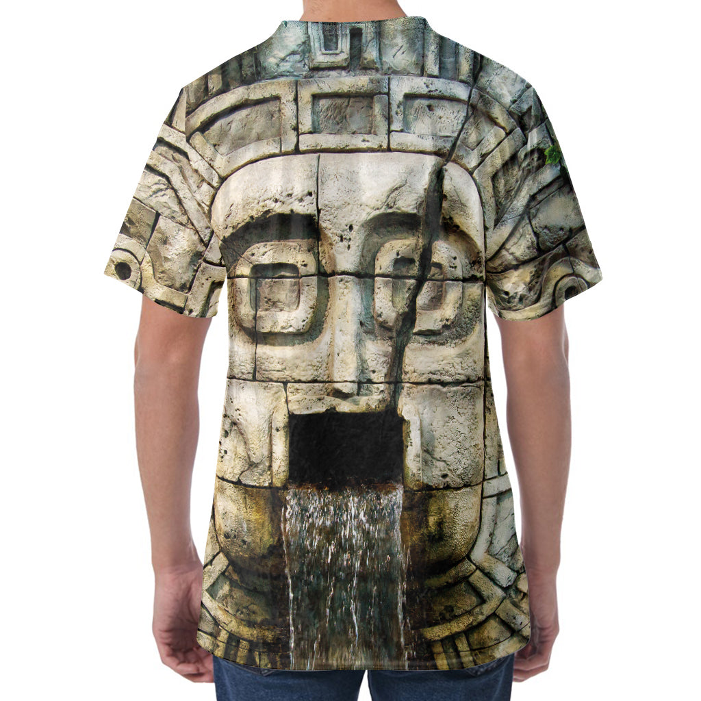 Mayan Stone Print Men's Velvet T-Shirt