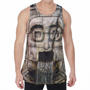 Mayan Stone Print Men's Velvet Tank Top