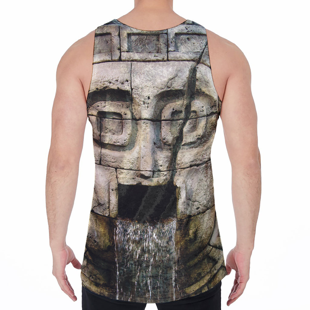 Mayan Stone Print Men's Velvet Tank Top