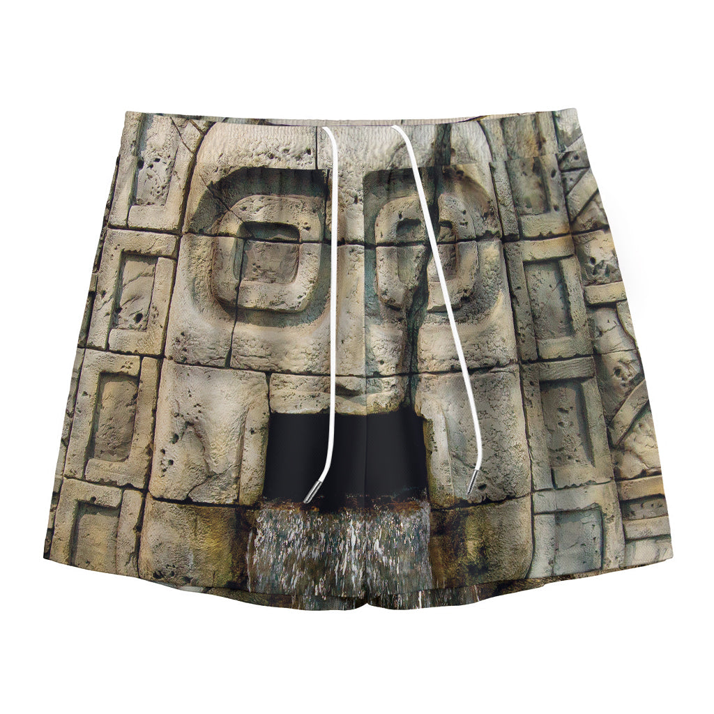 Mayan Stone Print Mesh Shorts