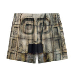 Mayan Stone Print Mesh Shorts