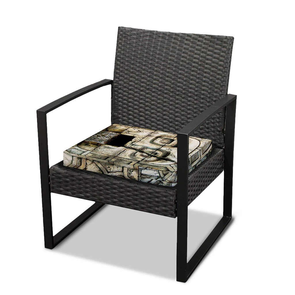 Mayan Stone Print Outdoor Seat Cushion Cover