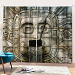 Mayan Stone Print Pencil Pleat Curtains