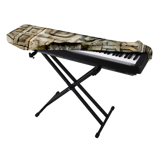 Mayan Stone Print Piano Keyboard Cover