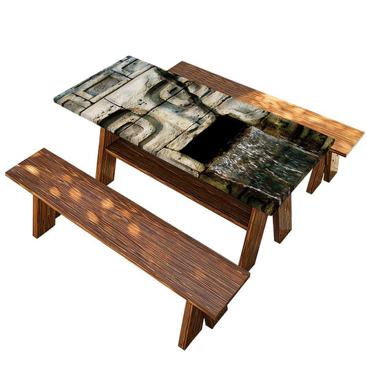 Mayan Stone Print Picnic Table Cover