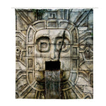 Mayan Stone Print Polyester Shower Curtain