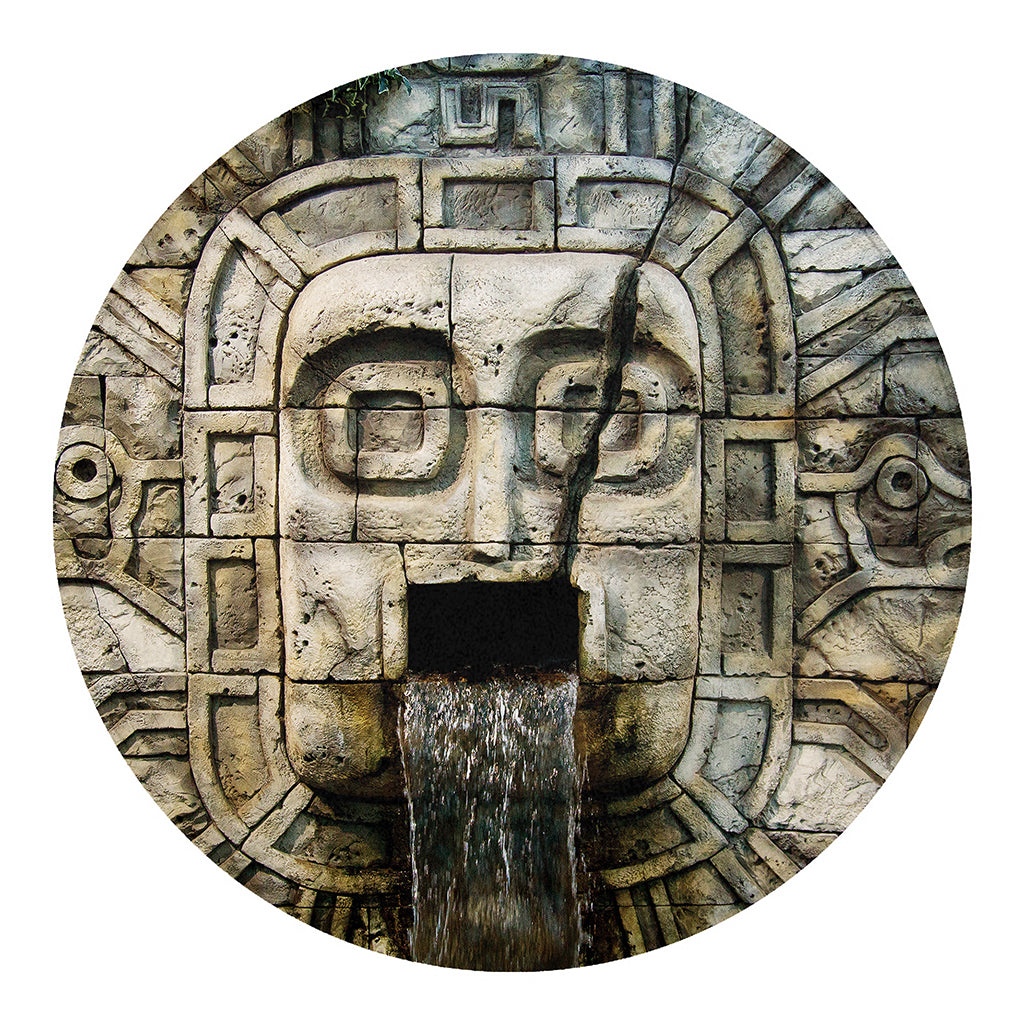 Mayan Stone Print Round Blanket