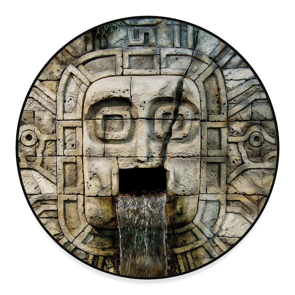 Mayan Stone Print Round Floor Mat