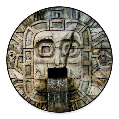 Mayan Stone Print Round Floor Mat