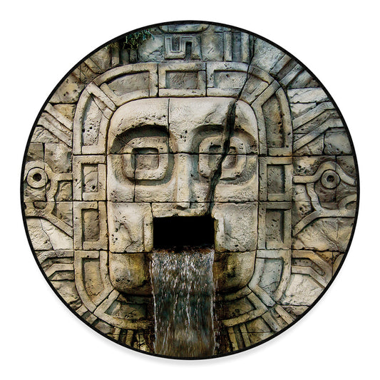 Mayan Stone Print Round Floor Mat