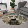 Mayan Stone Print Round Rug