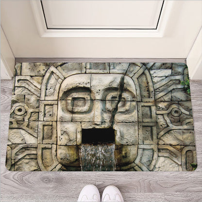 Mayan Stone Print Rubber Doormat