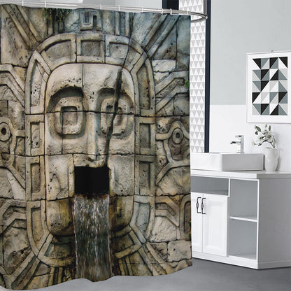Mayan Stone Print Shower Curtain