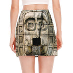 Mayan Stone Print Side Slit Mini Skirt
